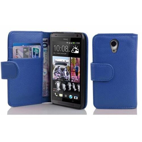 Cadorabo Ohi&scaron;je, združljivo z HTC Desire 700 v mornarsko modra - Za&scaron;čitni ovitek iz teksturiranega umetnega usnja in žep za kartice, (20559004) Cene
