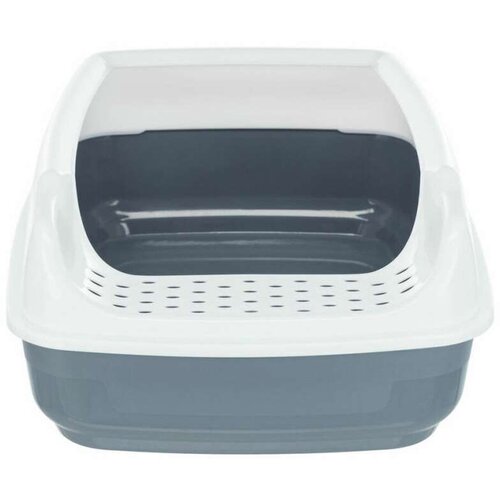 Pijesak WC posoda za mačke Delio z robom 35&amp;times;20&amp;times;48 cm sivo/bela Slike