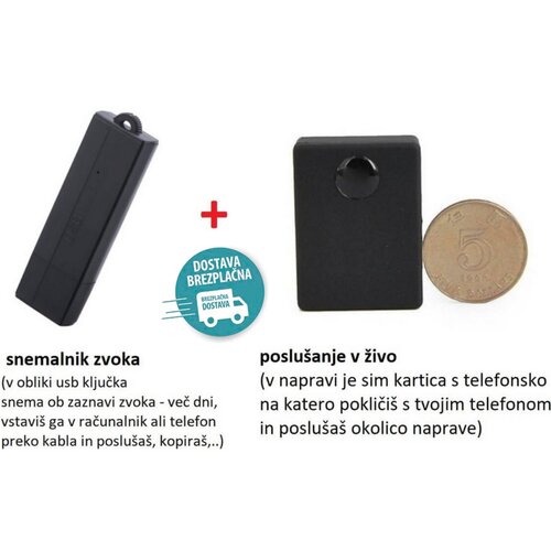KJB snemalnik zvoka diktafon in poslušanje v živo (dvojček) Cene