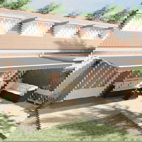 VidaXL Senčnik z Bela 6 x 3 m Kovina Slike