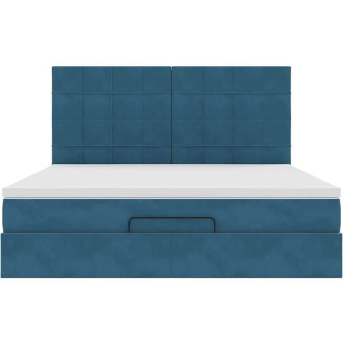 VidaXL otomanski okvir kreveta s madracima plavi 180x200cm bar&amp;scaron;unasti Slike