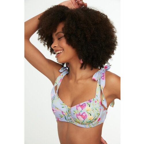 Trendyol Lilac Print Detail Bikini Top Slike