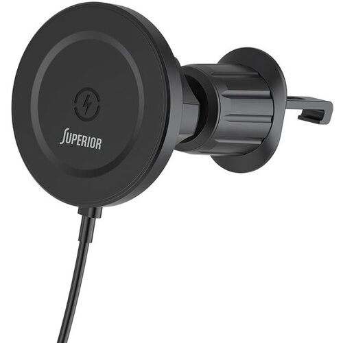 Superior držač za mobilni telefon SU-D102 sa bezicnim punjenjem (magnet i ventilacija)/ crna Cene