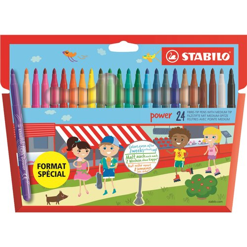 Stabilo pisalo z vlakneno konico power, okroglo, kartonska &scaron;katla 24, (21655572) Cene