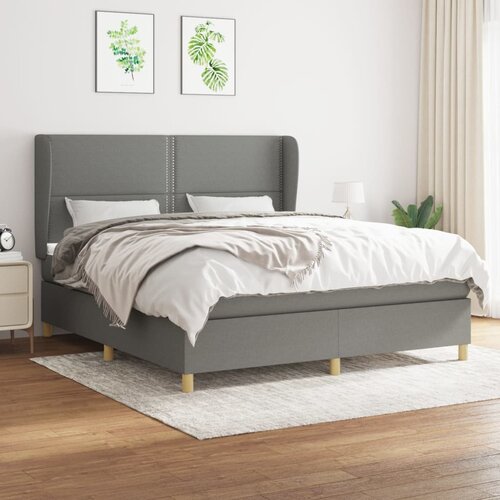 The Living Store Box spring postelja z vzmetnico temno siva 160x200 cm blago - Box Spring Postelja, (21518586) Cene