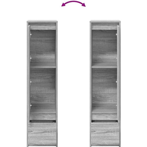 VidaXL Visoka omara siva sonoma 29,5x34x119,5 cm inženirski les Slike