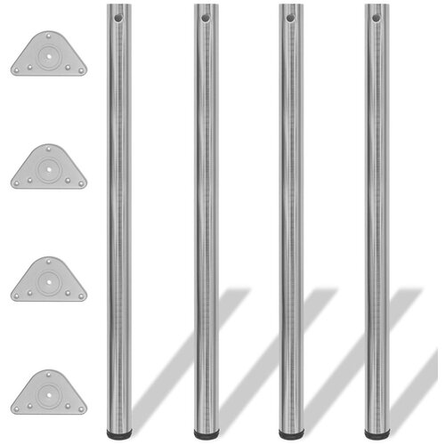 4 Podesive Noge za Stol Polirani nikal 1100 mm Slike