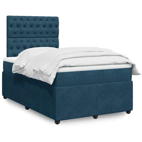 Box spring krevet s madracem tamnoplavi 120 x 200 cm baršunasti Cene