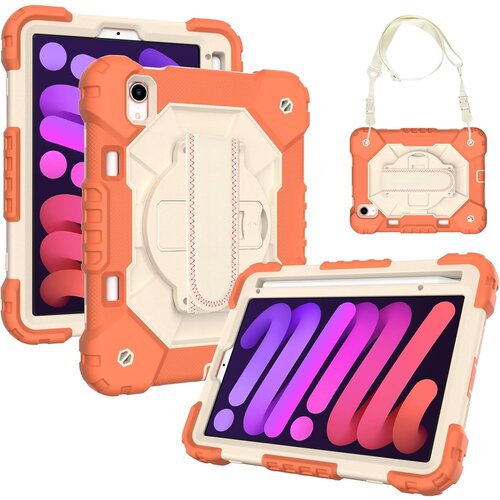 JTech Ohi&scaron;je za iPad Mini 6 8,3" s stojalom in ramenskim pasom oranžno, (22025868) Cene