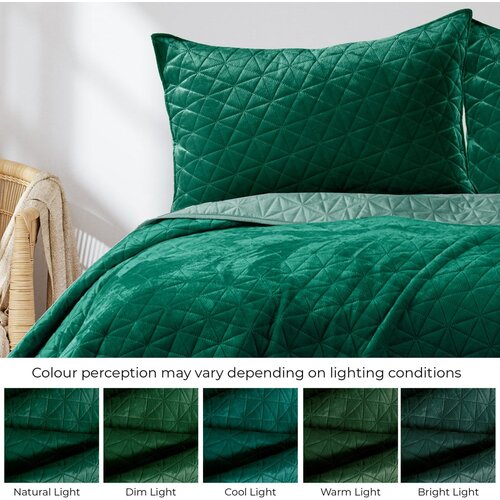 Restilo Zeleni pro&amp;scaron;iven prekrivač od samta 170x210 cm Laila &amp;ndash; AmeliaHome Slike