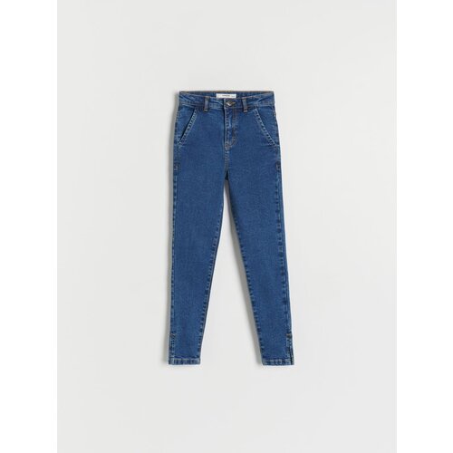 Reserved - Elastične kavbojke skinny high waist - Mornarsko modra Cene