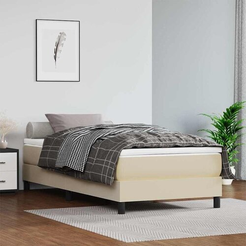  Madrac s džepičastim oprugama srednje tvrdoće krem 90x200x20 cm od umjetne kože - Krema 90 x 200 cm 1 Krema Slike
