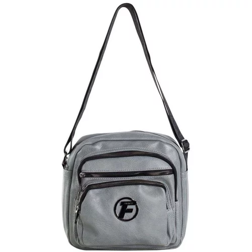 Fashionhunters Gray women's messenger bag with a wide strap