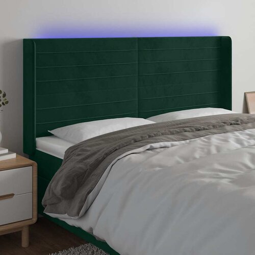  LED uzglavlje tamnozeleno 163x16x118/128 cm bar&scaron;unasto Cijene