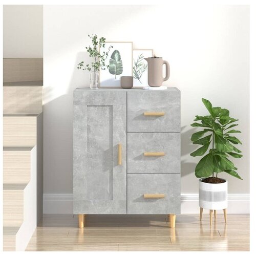  Komoda betonsko siva 69,5x34x90 cm konstruiran les Slike