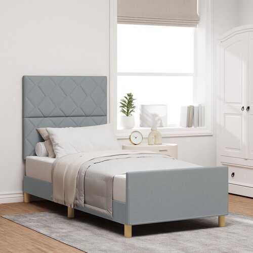 VidaXL Okvir kreveta Svjetlosiva 100x200 cm Tkanina Slike