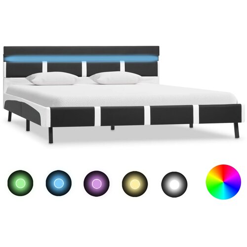  Okvir za krevet od umjetne kože s LED svjetlom sivi 140x200 cm Cijene