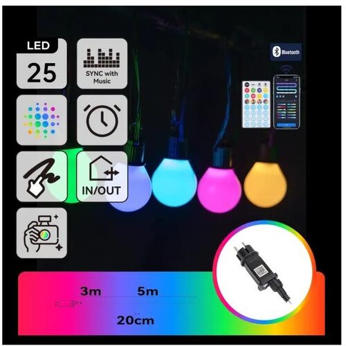 Aigostar led rgbicw pametna spoljna girlanda mesh 25x led 5 m IP44 + daljinski upravljač Cene