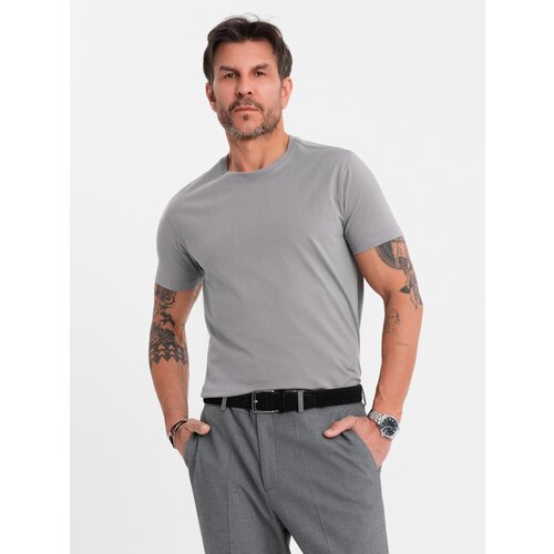 Ombre Men's classic cotton BASIC T-shirt - grey Cijene