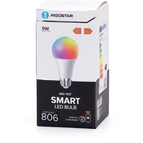 Aigostar led rgbw prigu&amp;scaron;iva sijalica A60 E27/9W/230V 2700-6500K wi-fi Slike