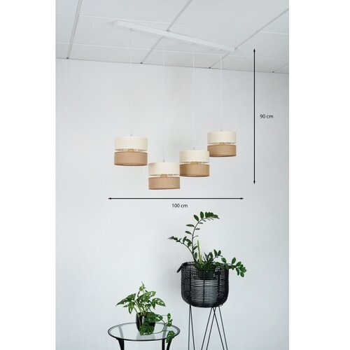  Brilagi - Visilica na sajli ROYAL YUTE 4xE27/15W/230V bež/krem/bela Slike