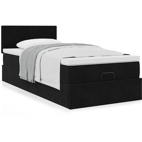 vidaXL Otomanski okvir kreveta s madraca crni 100x200cm baršunasti Cijene