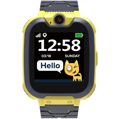 Canyon Tommy KW-31, Kids smartwatch, 1.54 inch colorful screen, Camera 0.3MP, Mirco SIM card, 32+32MB, GSM(850/900/1800/1900MHz), 7 games inside, 380mAh battery, compatibility with iOS and android, Yellow, host: 54*42.6*13.6mm, strap: 230*20mm, 45g - CNE- Slike