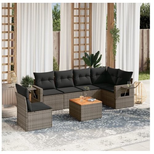 vidaXL 7-dijelni set vrtnih sofa sivi od poliratana Cijene