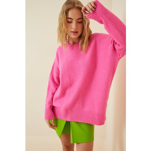 Happiness İstanbul Sweater - Pink - Oversize Slike