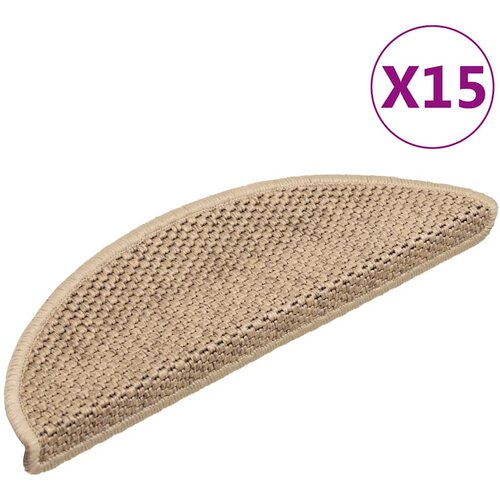 vidaXL Samolepilne preproge za stopnice sisal 15 kosov 56x17x3cm pesek, (20753532) Cene