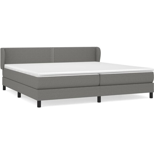 VidaXL Box spring postelja z vzmetnico temno siva 200x200 cm blago, (20725268) Slike
