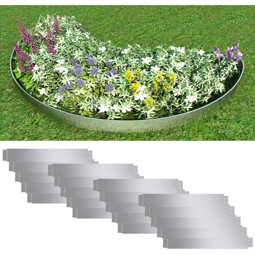 Komplet Set od 20 fleksibilnih ograda za travnjak pocinčani čelik 100 x 14 cm Cijene