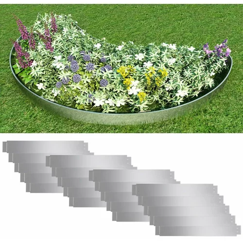 Komplet Set od 20 fleksibilnih ograda za travnjak pocinčani čelik 100 x 14 cm