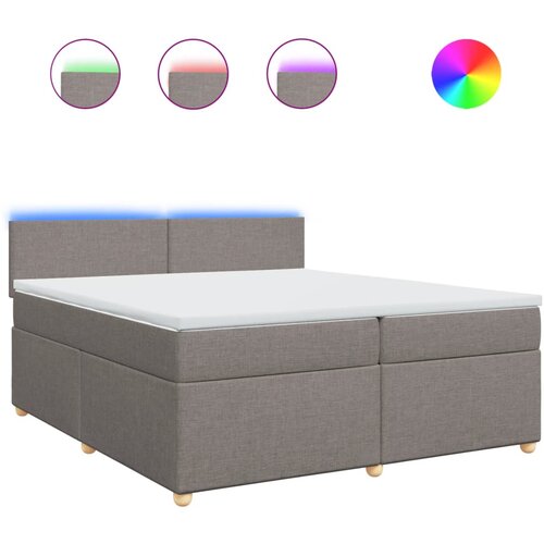 vidaXL Box spring postelja z vzmetnico taupe 200x200 cm blago, (21310955) Cene