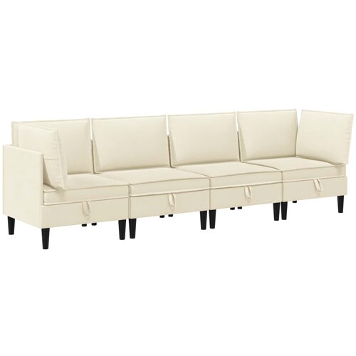  Set namještaja za dnevni boravak 4 pcs Krem Tkanina Cene
