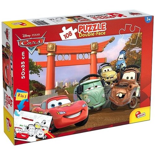 Lisciani Avtomobili 2 v 1 108-delni puzzle in pobarvanka 50x35 cm - Lisciani Cene