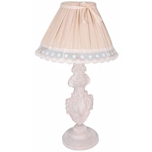 Antic Line Svetlo rožnata namizna svetilka s tekstilnim senčnikom (višina 56 cm) –