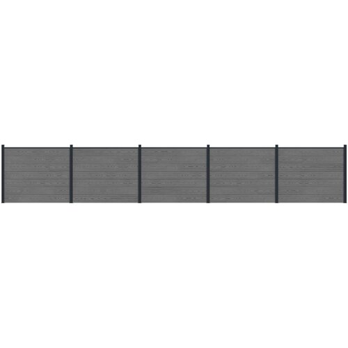 PANEL ograde 5 pcs WPC i aluminij Siva Slike