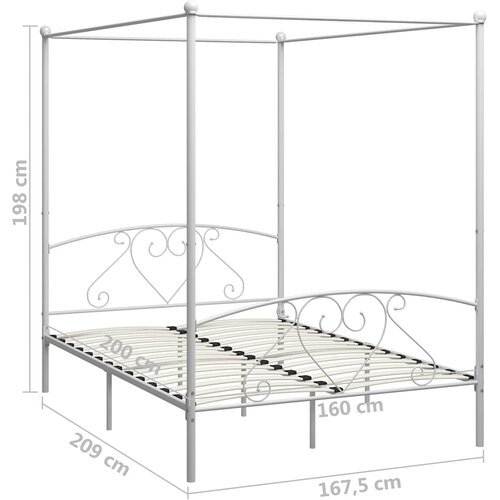  Okvir za krevet s nadstre&amp;scaron;nicom bijeli metalni 160 x 200 cm Slike