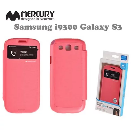  Preklopni ovitek / etui / zaščita Mercury Easy View Cover za Samsung Galaxy S III i9300 - roza