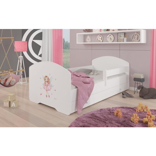 ADRK Otro�ka postelja PEPE GIRL WITH WINGS z ograjico 160x80 cm - BELA Cene