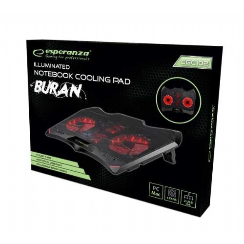 Esperanza EGC102 laptop cooling pad 2000 RPM Black Slike