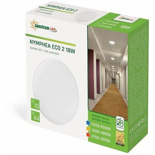 Spectrum led plafonjera 18W cw IP54 nymphea Cene