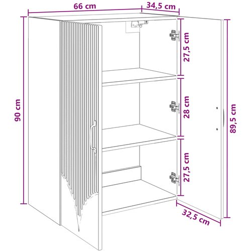 Ormar za montažu na zid 66 x 34,5 x 90 cm Konstruirano drvo Slike