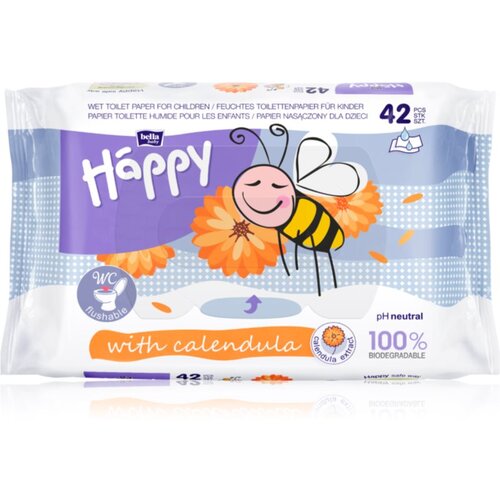 Bella Baby Happy Calendula vlažni toaletni papir s ljekovitim nevenom za djecu 42 kom Slike