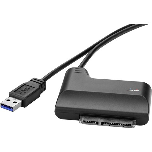 Renkforce trdi diski/SSD adapter [1x USB 3.2 gen. 1 vtič A (USB 3.0) - 1x kombiniran mo&amp;scaron;ki konektor SATA\, 15 + 7 polov] 0.30 m pozlačeni konektorji, (20427564) Slike