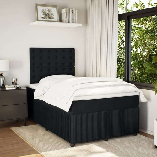 VidaXL Krevet box spring s madracem crni 120 x 190 cm bar&amp;scaron;unasti Slike