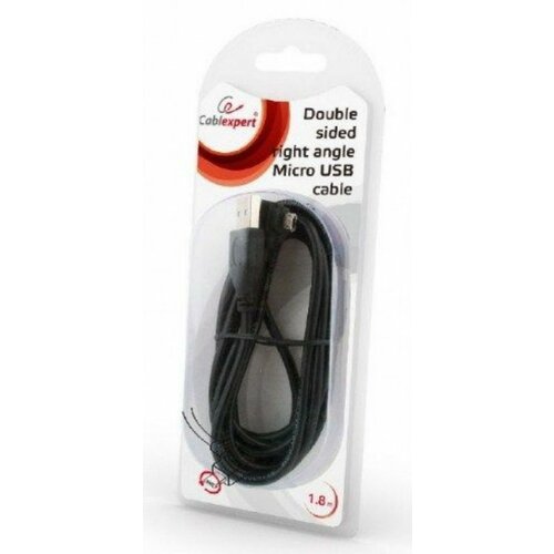 Gembird CCB-USB2-AMmDM90-6 USB 2.0 AM to Double-sided right angle Micro-USB cable, 1.8M kabal Slike