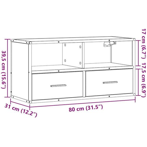 VidaXL TV omarica siva sonoma 80x31x39,5 cm inženirski les in kovina Slike