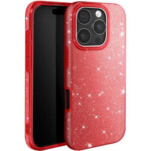 Avizar Ohi&scaron;je z ble&scaron;čicami za iPhone 16 Pro Max Odporen na udarce Glitter, Rdeča, (5000014617) Cene